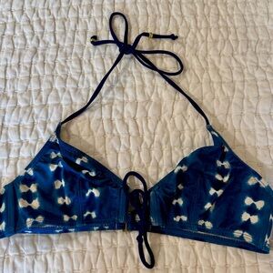 J. Crew faded Adaire indigo Blue Bikini Top size small